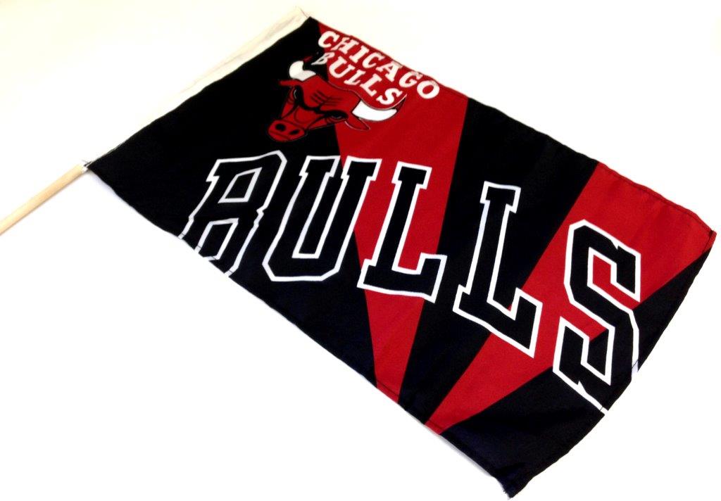 Team Flag on Stick - Bulls - Sports Team Logo Prizes - Prizes & Novelties